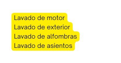 Lavado de motor Lavado de exterior Lavado de alfombras Lavado de asientos